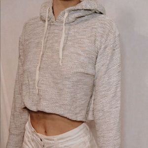 Brandy Melville Gray Cropped Hoodie